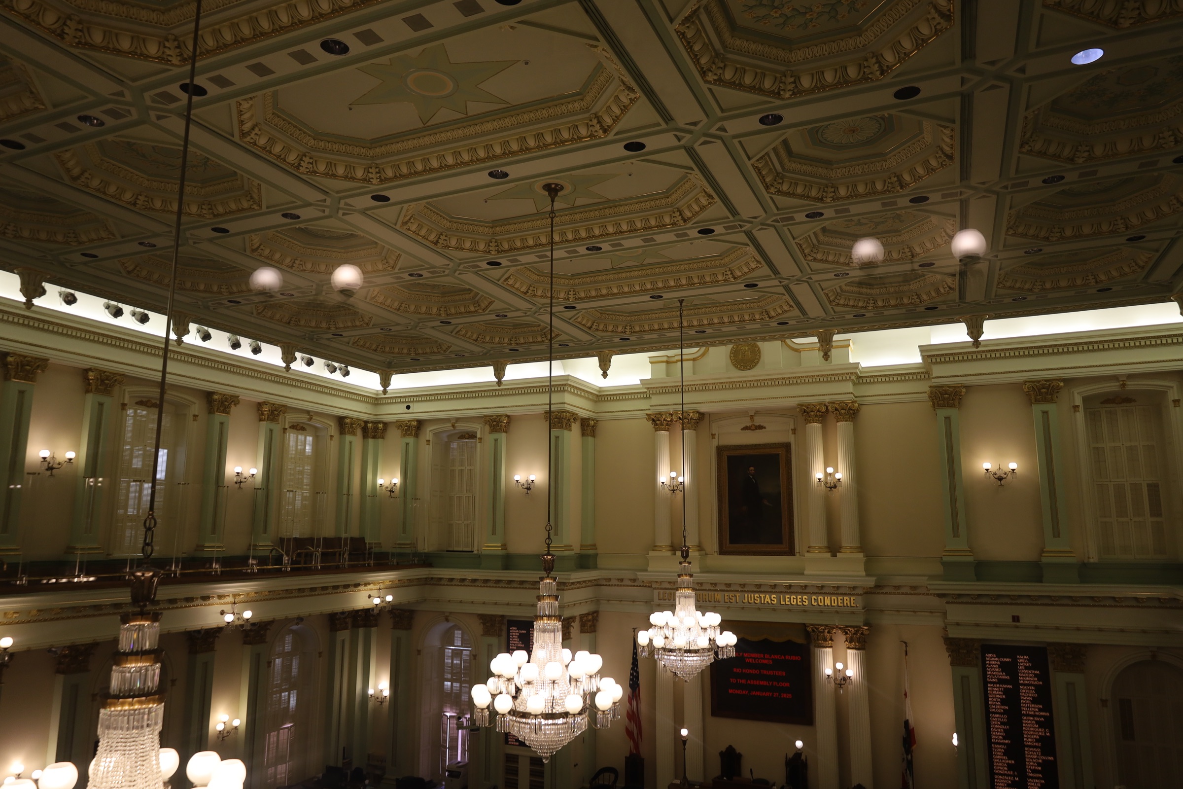 The California State Assembly chamber in Sacramento